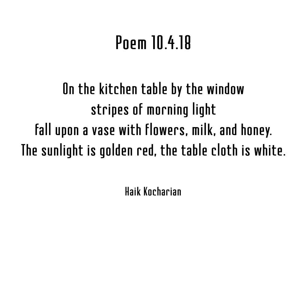 Poem 10.4.18 - Haik Kocharian poetry project | OpenSea