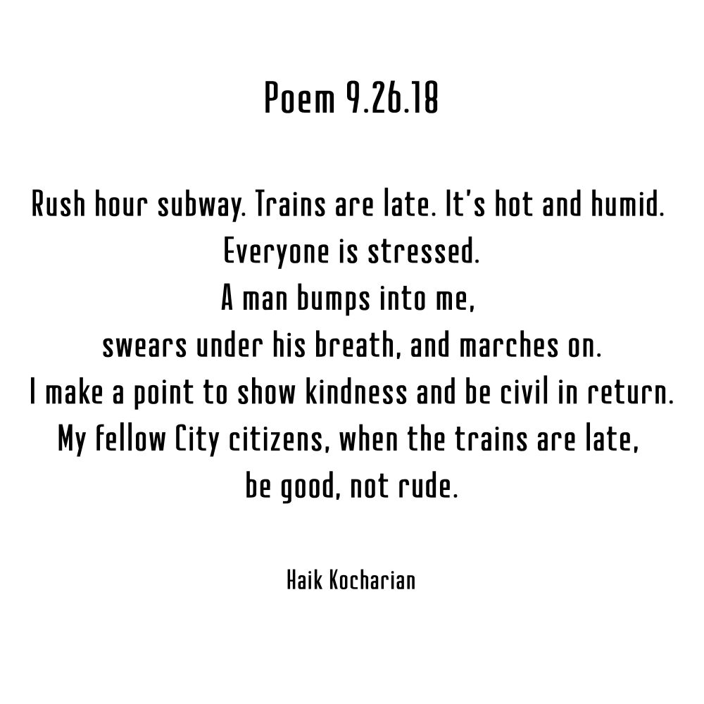 Poem 9.26.18 - Haik Kocharian poetry project | OpenSea