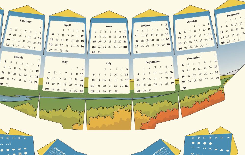 A detail of the months-of-the-year part of the calendar