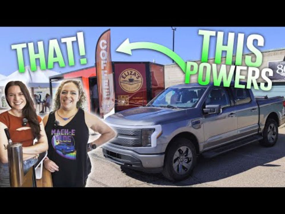 The COOLEST use of a Ford F150 Lightning! V2L POWERING a coffee shop for DAYS!
