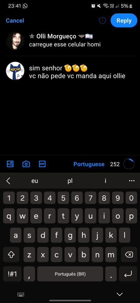 mostrando que o celular está carregando