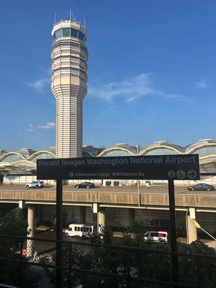 Picture is the control tower at Reagan National Airport