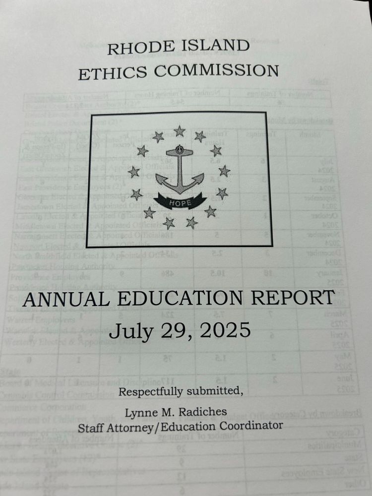 Rhode Island Ethics Commission Annual Education Report