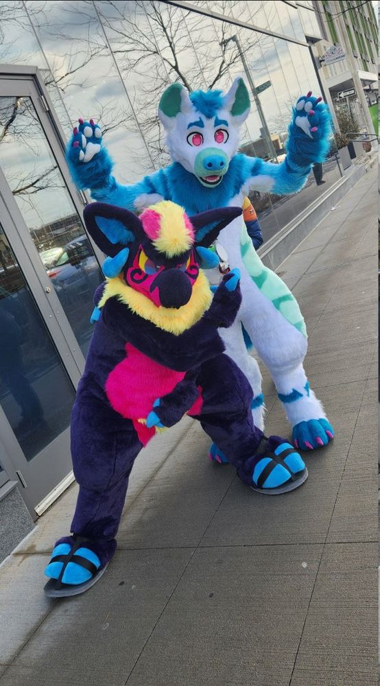 Boot (Jersey Devil) and Dialup(Hyena) posing very epically for the camera