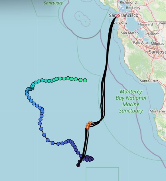 Potential flight paths of our intended launch on the 12th.