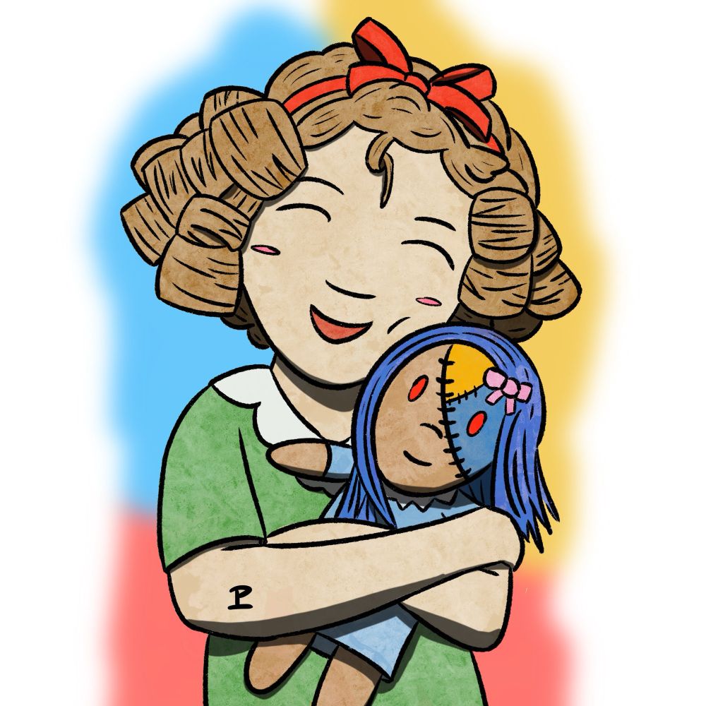 The most powerful person in Hollywood circa 1930 hugging the kindest doll (before her stint at Wendy's)