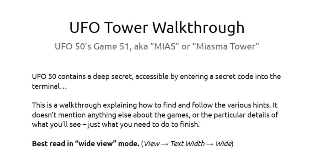 UFO Tower Walkthrough (UFO 50)