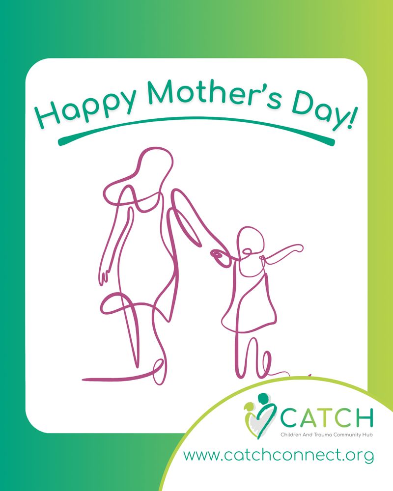 A line drawing of a mother and child with the text, "Happy Mother's Day!"