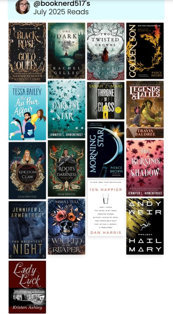 Book covers of books I read during July.