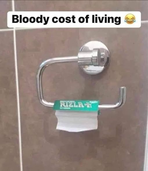 A toliet roll holder with Rizlas instead of as usual.