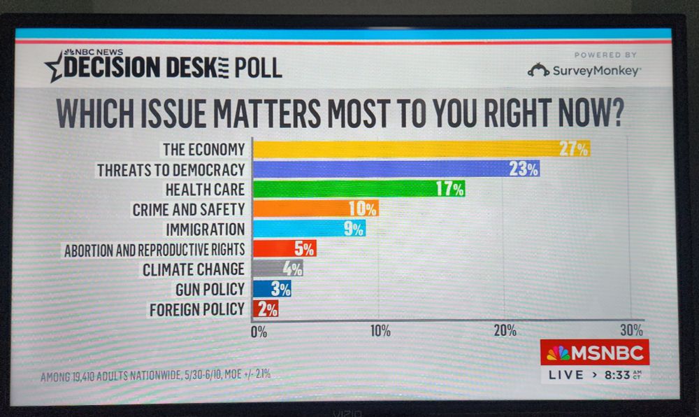 Only 9% repondents say immigration [enforcement] is the most important issue for them.