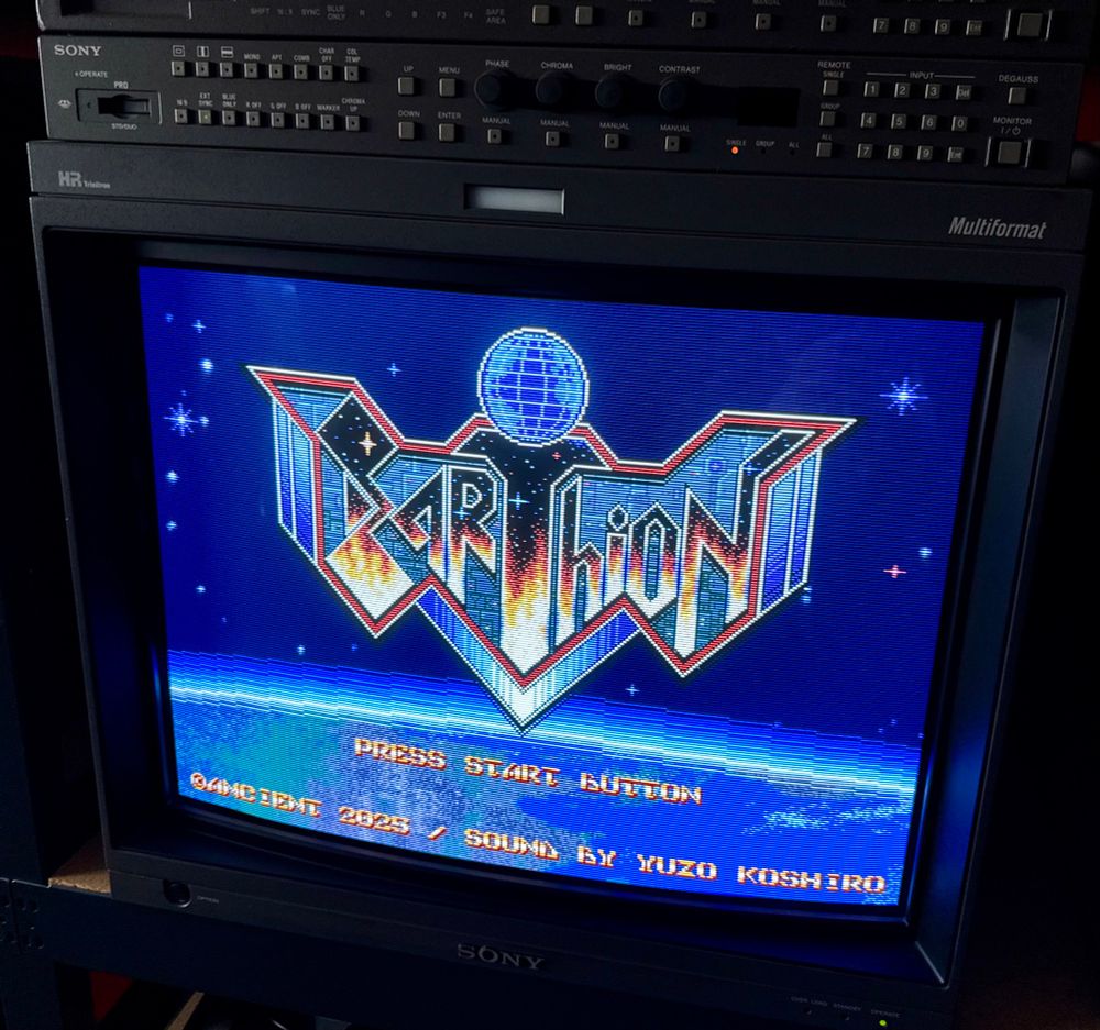 Earthion / アーシオン
Ancient - 2025 - Sega Mega Drive
Sony BVM A20 CRT