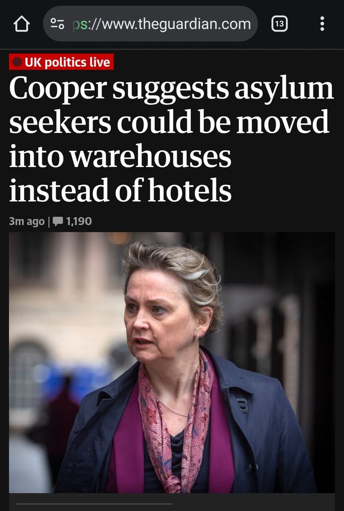 The guardian Homepage cooper and asylum seekers in warehouses 