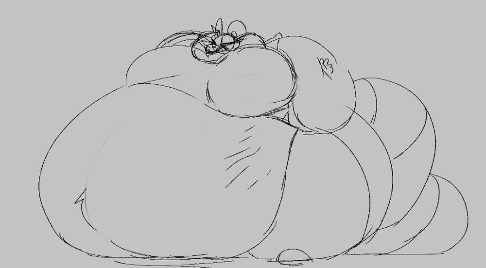 fat raccoondog sage with blimped arms
