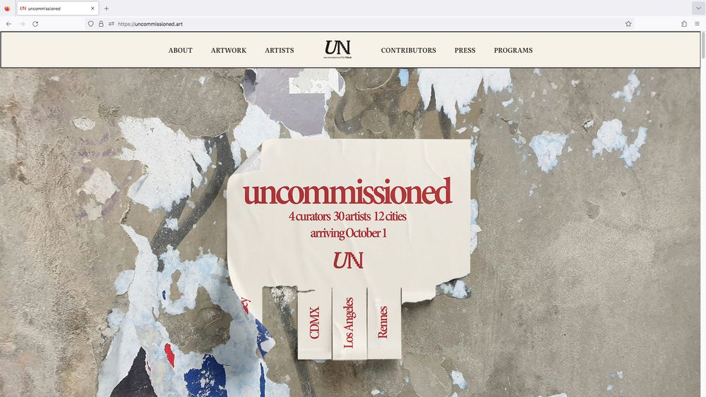 https://uncommissioned.art/ website screenshot