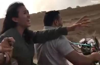 Image taken by Hamas of Israeli Noa Argamani being kidnapped into slavery by Palestinian civilians on Oct 7