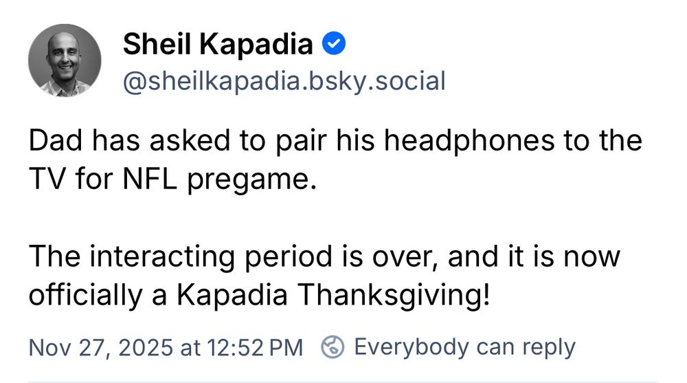 Sheil’s dad locking in on full immersion in the NFL pregame show.