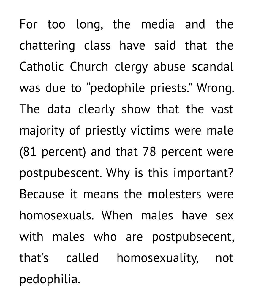 Catholics justifying sex crimes against children.