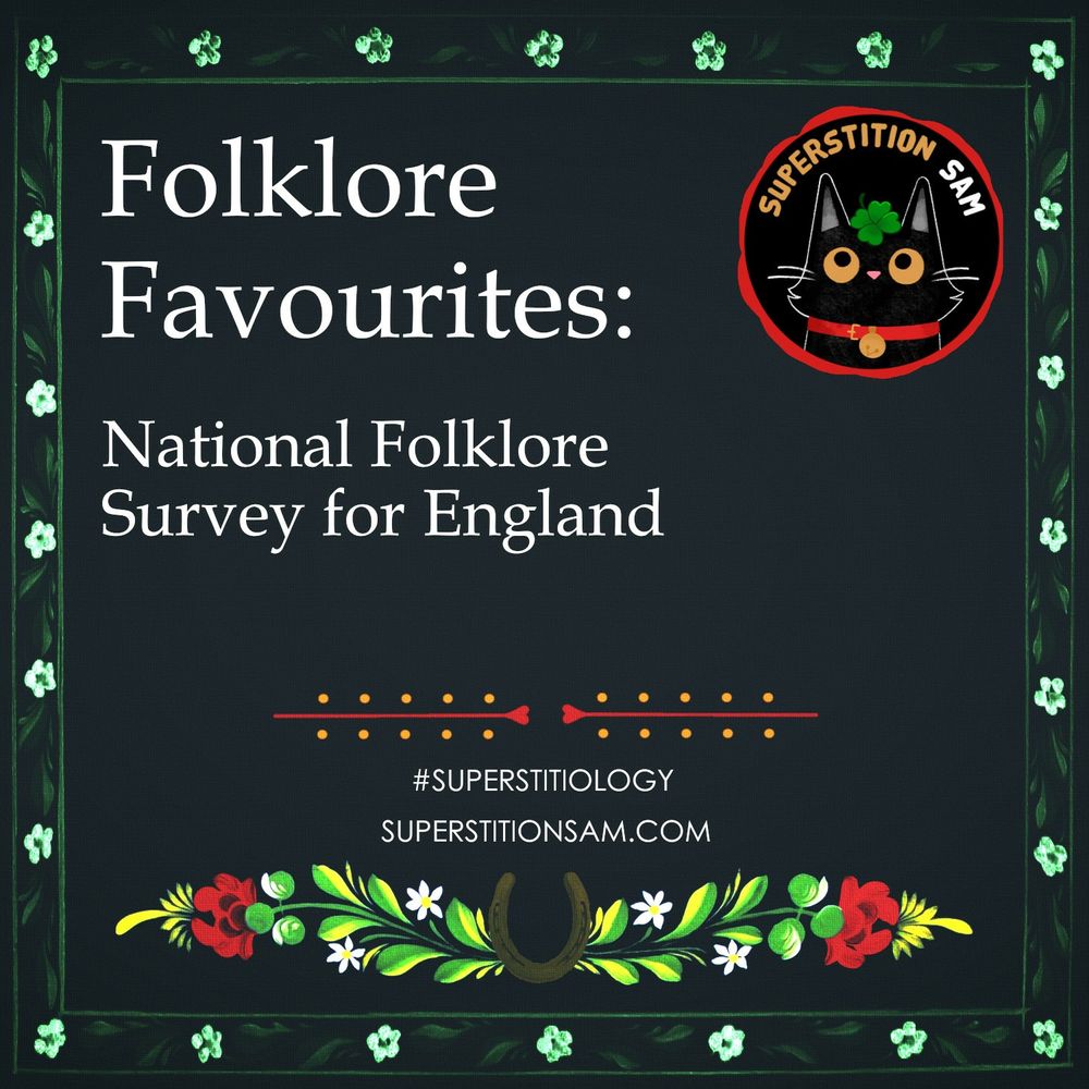 A graphic with the title of Superstition Sam's new blog article, decorated with a traditional Alentejo design of flowers and leaves, which emerge from a horseshoe.