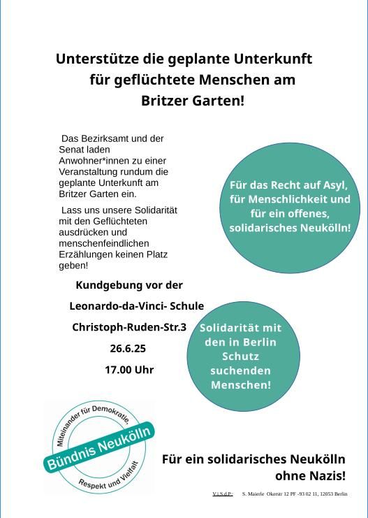 Flyer zur Kundgebung