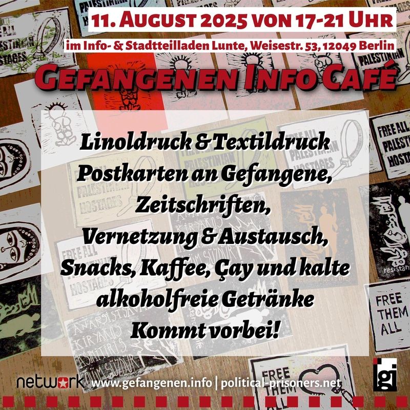 Flyer zum Gefangenen Info Cafe Seite 1