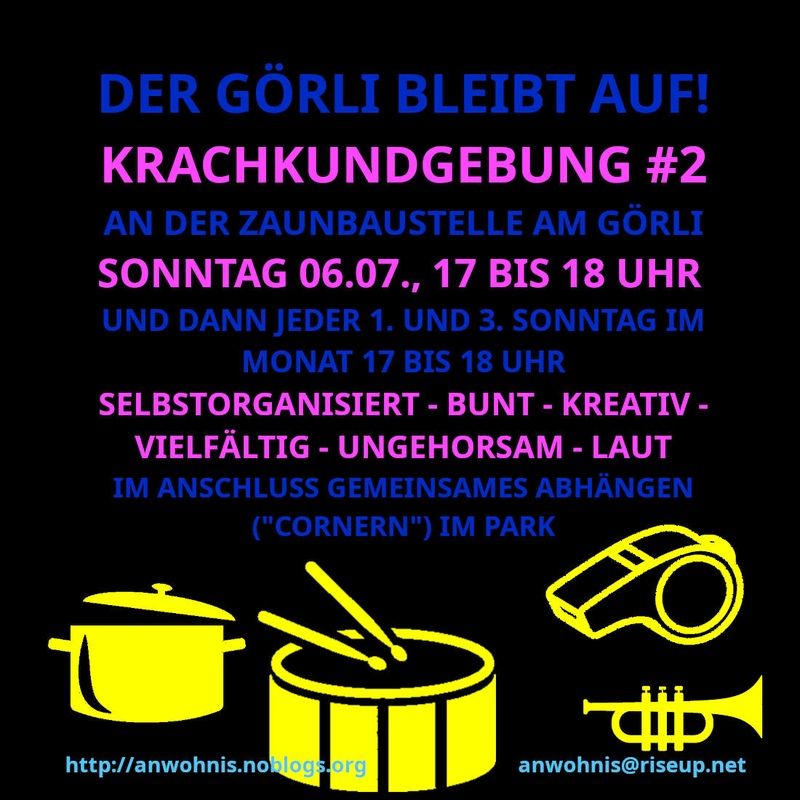 Flyer: Krachkundgebung Görlitzer Park 6.7.