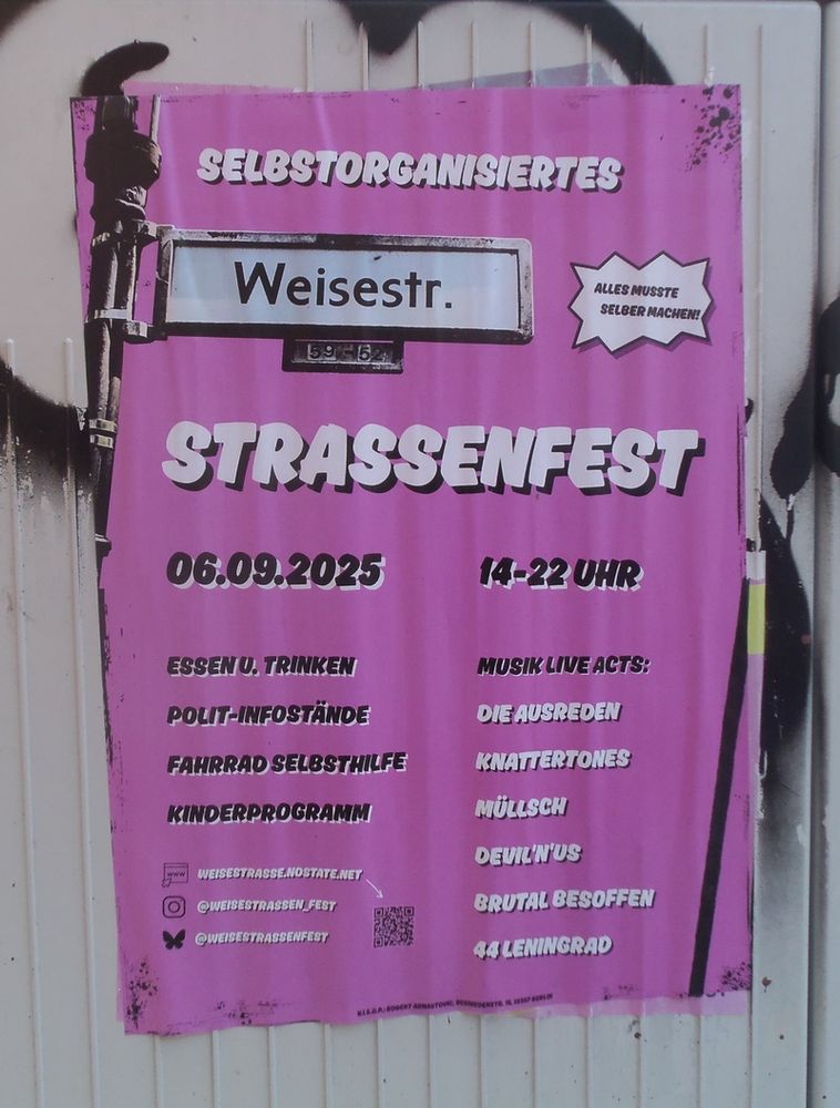 Plakat zum Weisestrassenfest am 6.9.2025