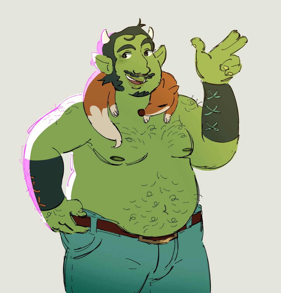 This illustration is the same as the previous one, only it has some extra lighting and shading effects. The bottom half of the drawing has some mild blue-ish shading, the top half has some yellow-y lighting, and then there is some pinkish cell shading coming in from the left to indicate a stronger light source.