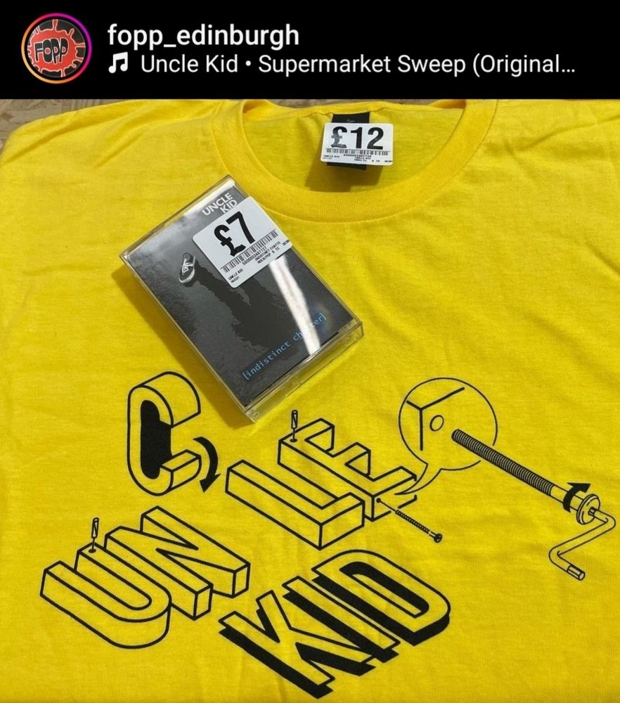 Uncle Kid T-shirts and tapes in Fopp, Edinburgh.