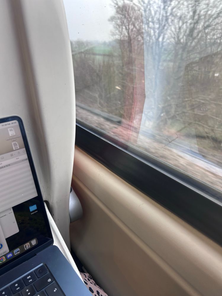 Writing on a train 