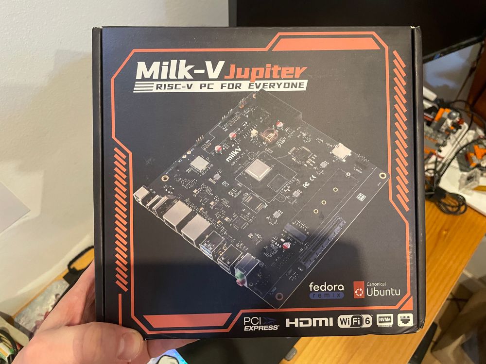 A picture of a riscv milk Jupiter computer 