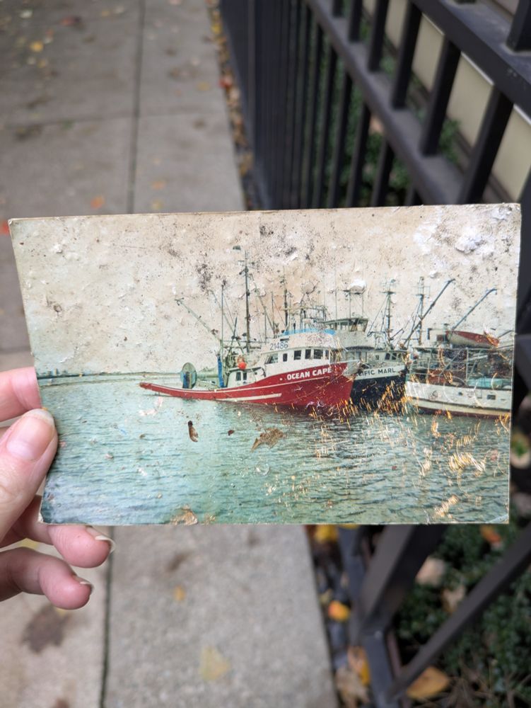 found a color photo of a few boats, badly distressed