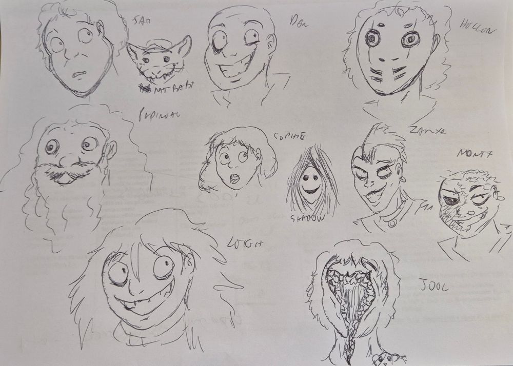 The playable characters from Look Outside, except Shadow 