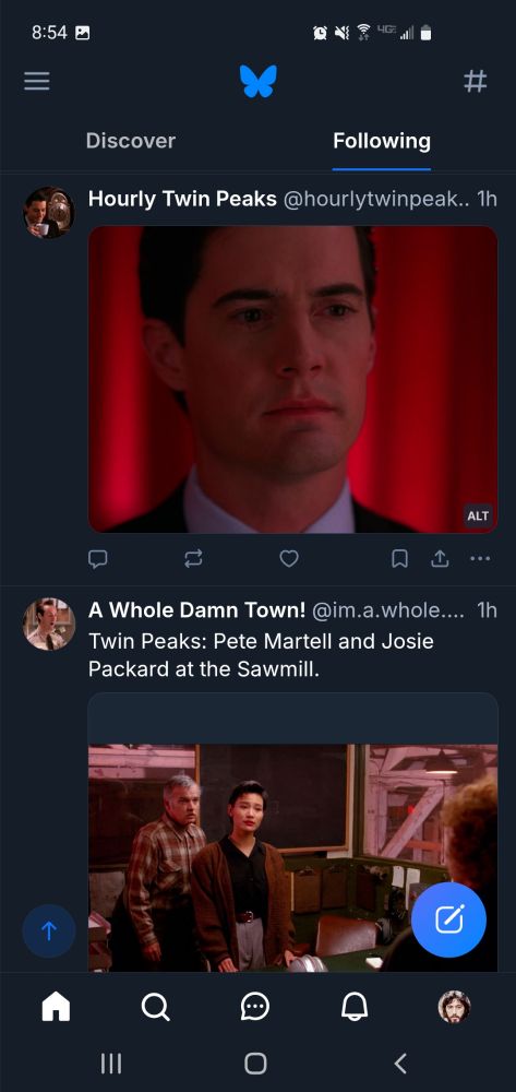 two posts from accounts that just do twin peaks screengrabs