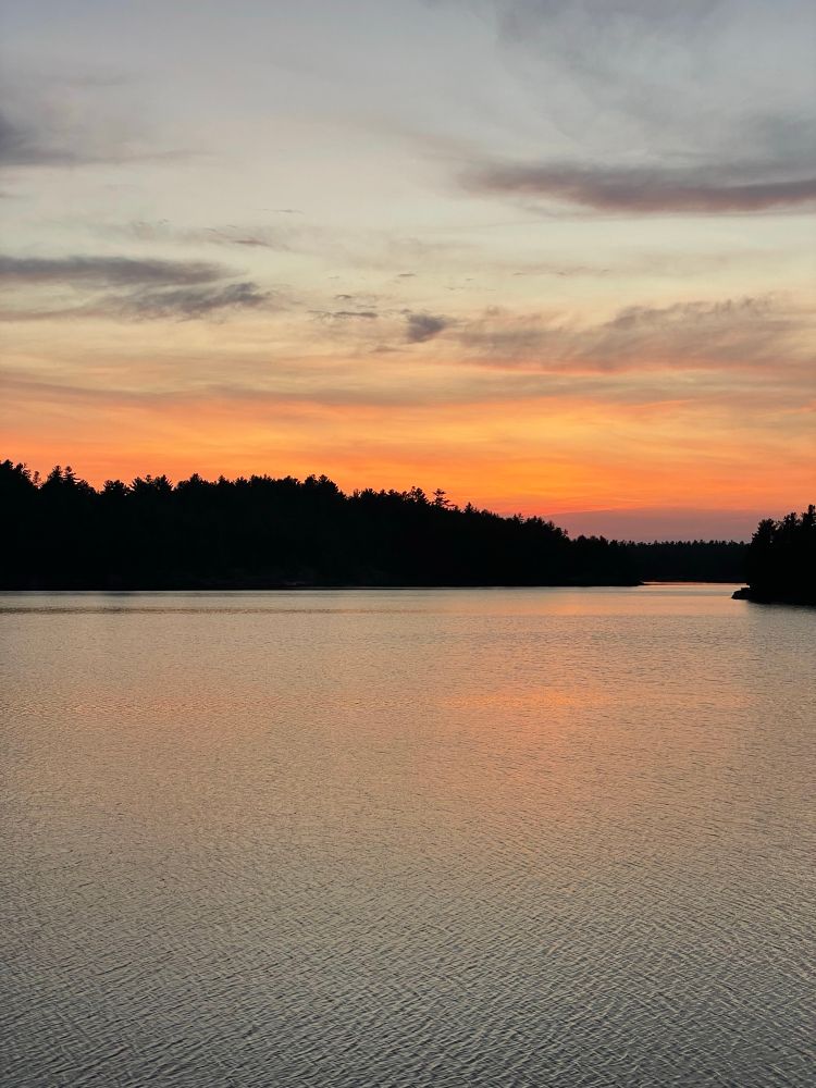 Sunset over the French River, Ontario