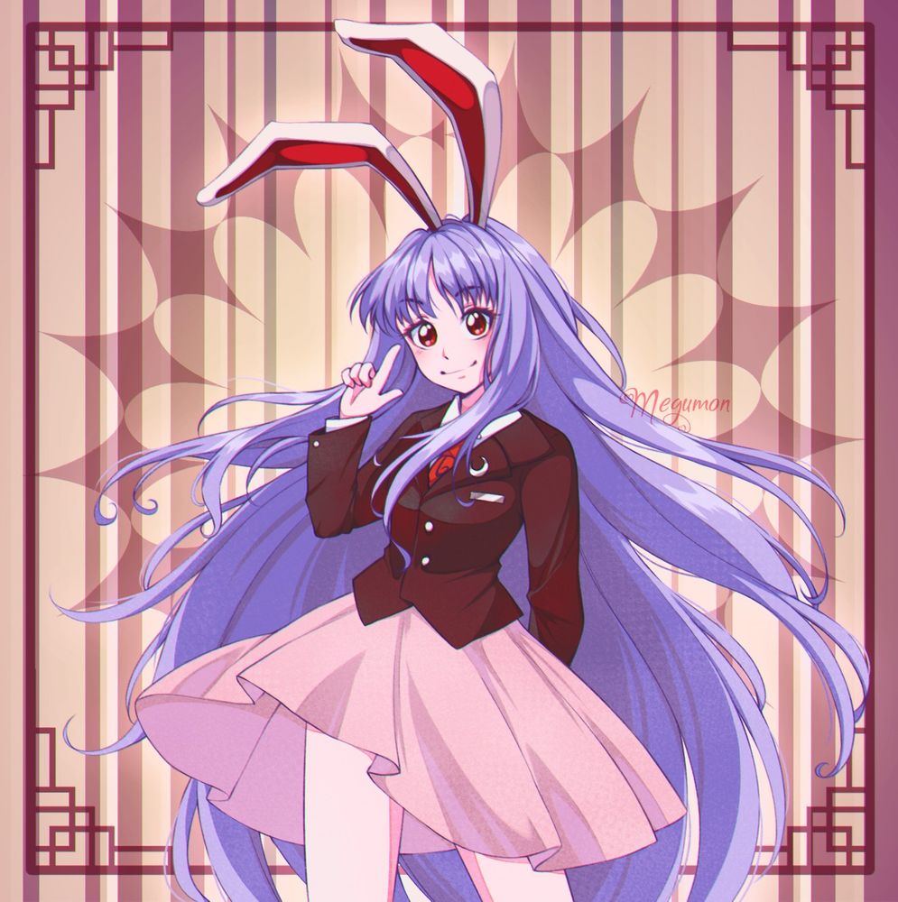 touhou 8 imperishable night fan art illustration bunny girl moon rabbit reisen udongein inaba