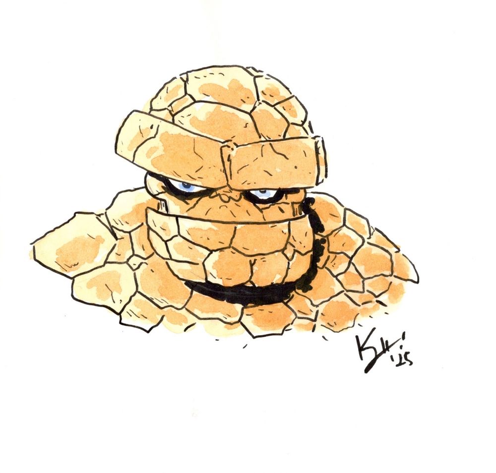 A convention sketch of the Thing by Kyle Starks