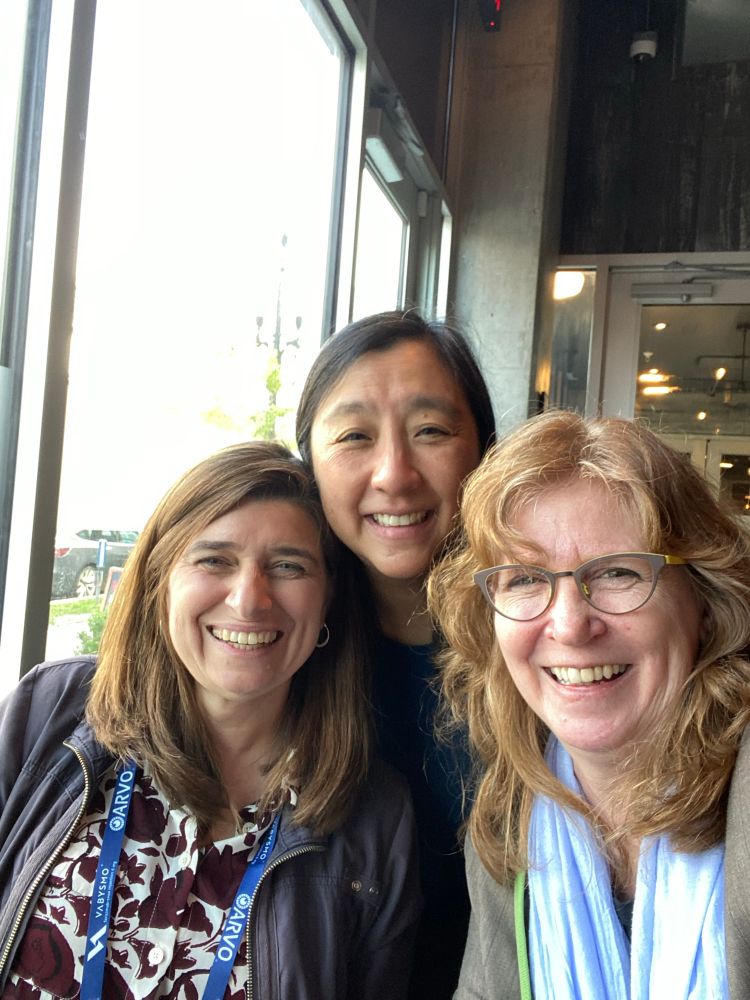 Three people at lunch