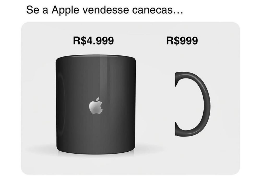 se a apple vendesse canecas: copo 4999, alça 999