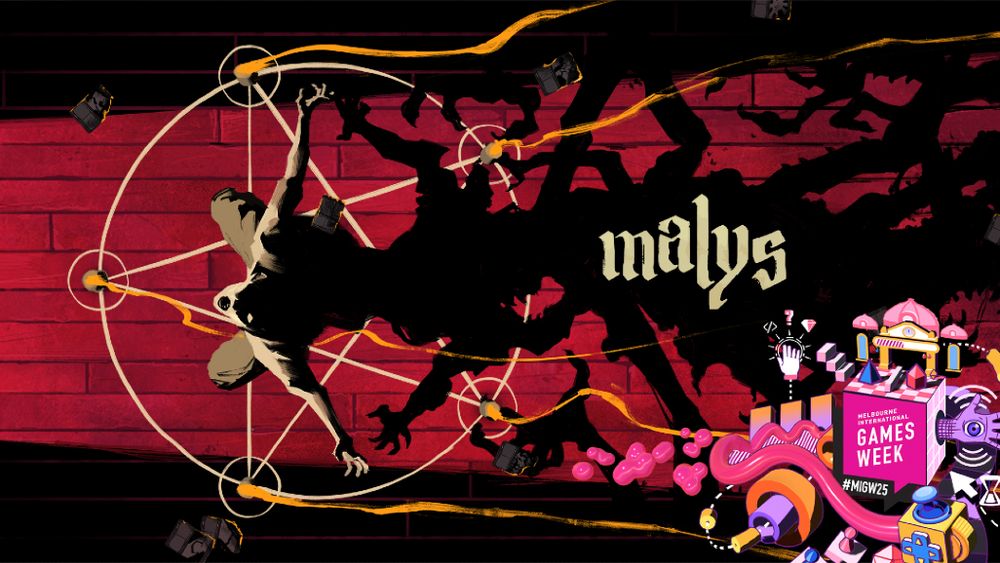 Key Art for Malys with an overlay for Melbourne International Games Week 2025.