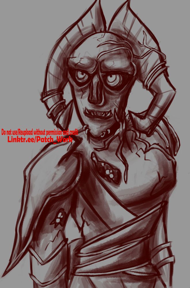 Do not use/reupload without permission and credit
Linktr.ee/Patch_Work
Made with Krita

A drawing of Angor Rot from Troll Hunters: Tales Of Arcadia.
He is a tall troll with Horns that curl around his face, he has many cracks and vines growing all over him.
He looks annoyed in this uncolored sketch.