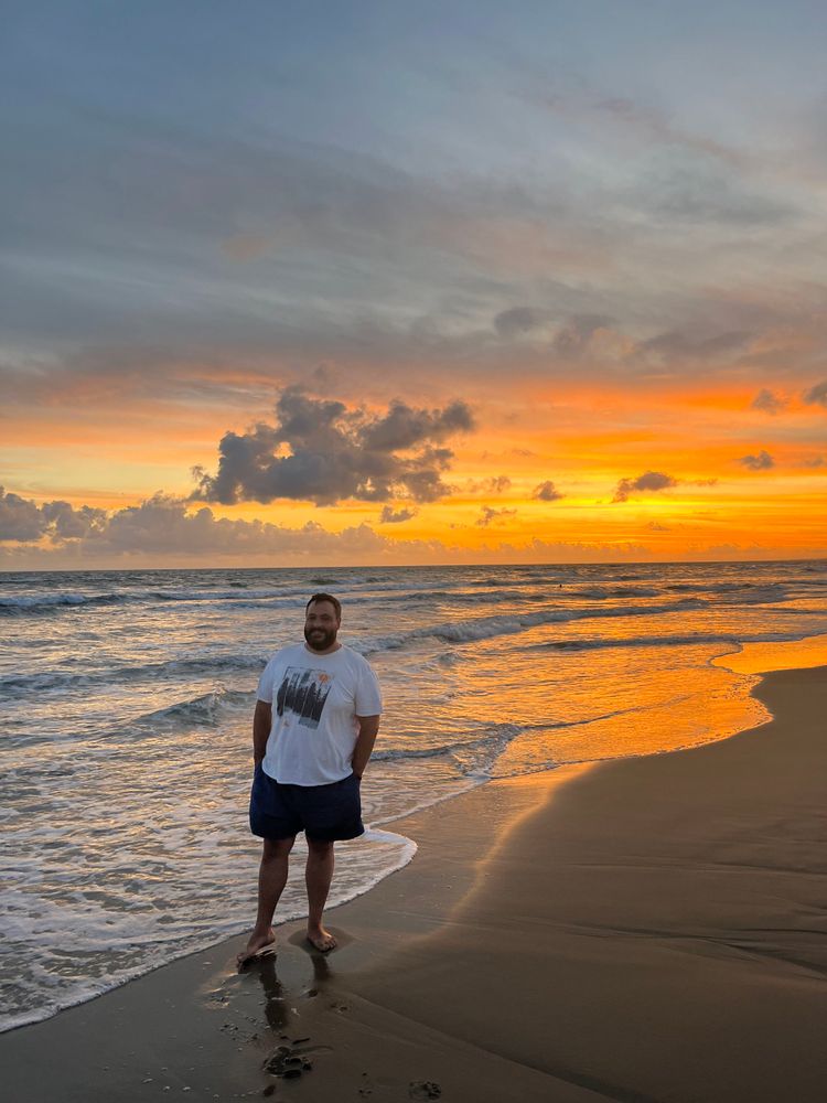 Me by the sea shore during sunset 