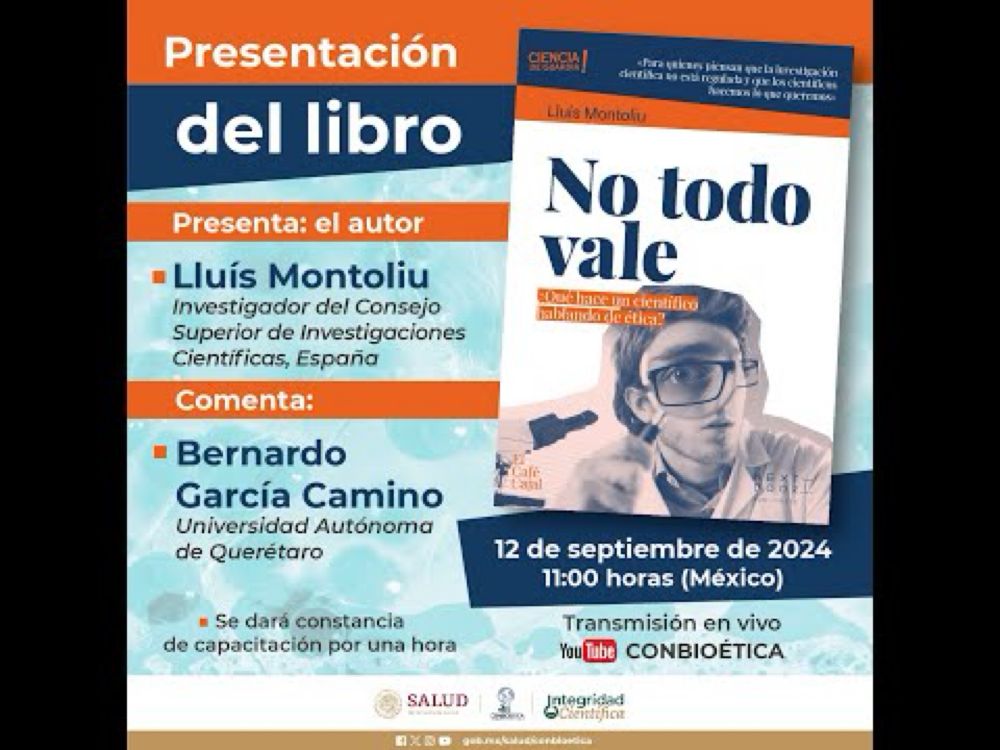 Presentación del libro "No todo vale ¿Qué hace un científico hablando de ética?"