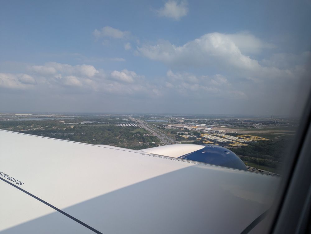 View from airplane coming into Austin Texas