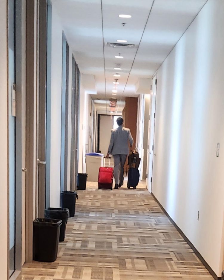 Prasad walking his bitch ass out of White Oak