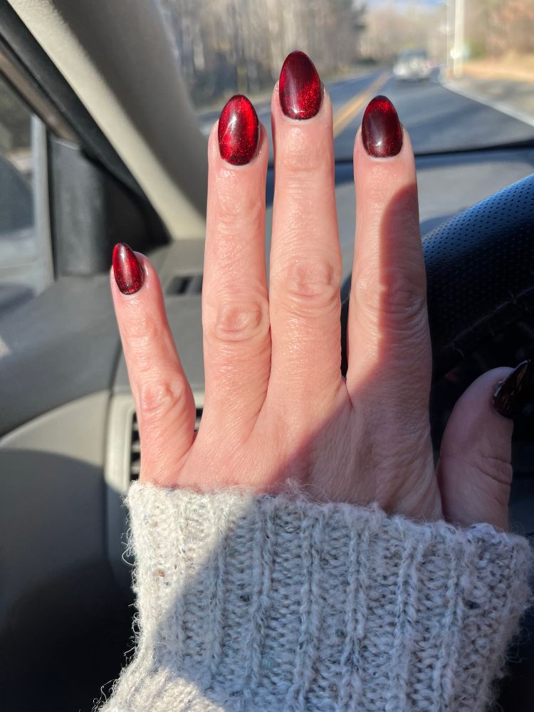 Can’t be sad. I have a $100 sweater on and a fresh polish job on my nails