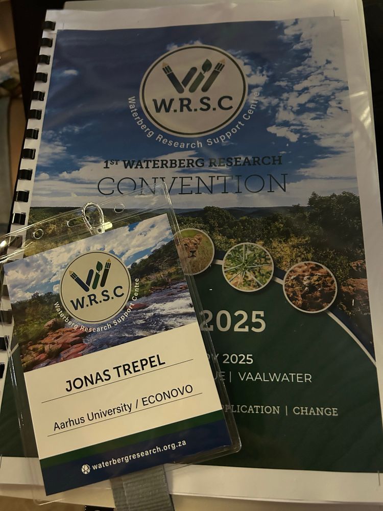 Name tag and brochure of the Waterberg Research Convention 
