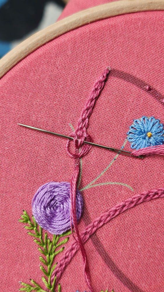 A close up, work in progress shot