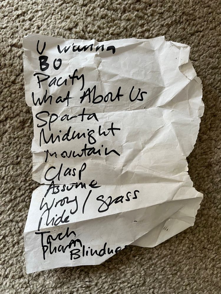 The Fall setlist 