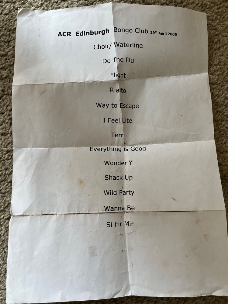 ACT setlist 